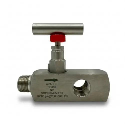3-Way 1/2" Needle Valve 10k Apache